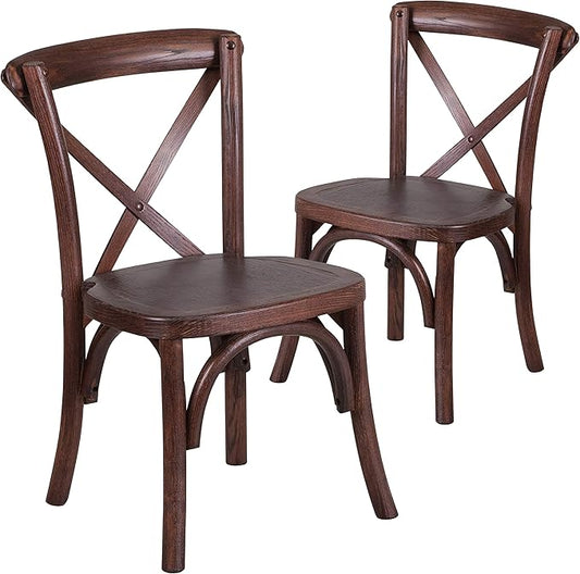 Flash Furniture 2 Pk. HERCULES Series Kids Mahogany Cross Back Chair