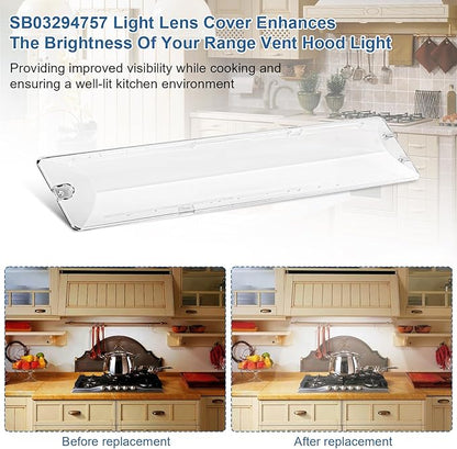 SB03294757 Range Hood Light Cover for Broan Light Lens Cover, Range Vent Hood Light Lens, Range Hood Parts Replacement Hood Light Lens Compatible Fits Various Broan Models