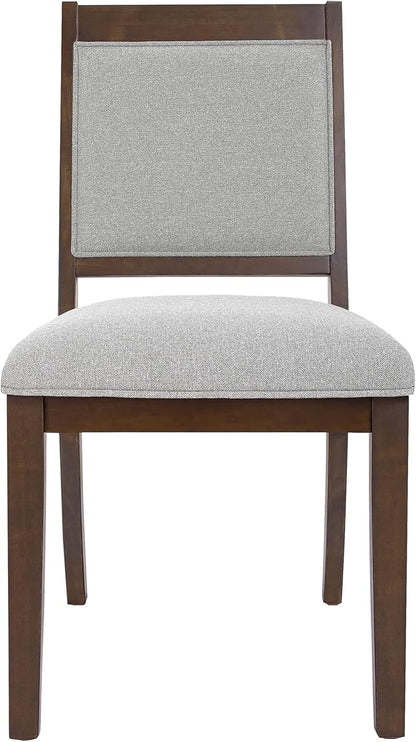 HomePop Open Back Upholstered Wood Frame Dining Chairs - Gray Solid Woven (Set of 2)
