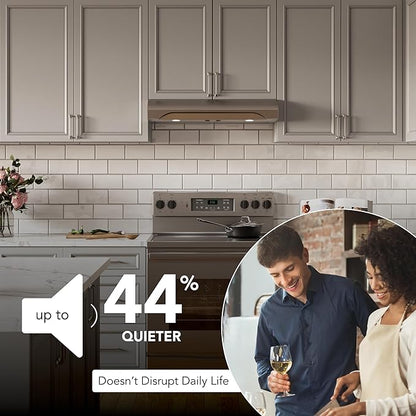 Broan-NuTone 30 Inch Alta Under Cabinet Range Hood, ENERGY STAR, 350 Max Blower CFM - Electric Rangehood and Exhaust for Kitchen Stove Cooking and Ventilation, Stainless Steel