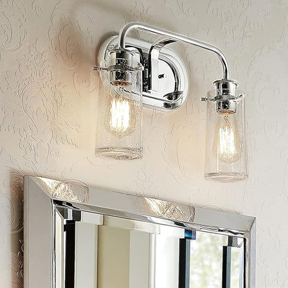 KICHLER Braelyn 14.75" 2 Light Vanity Light with Clear Seeded Glass Chrome