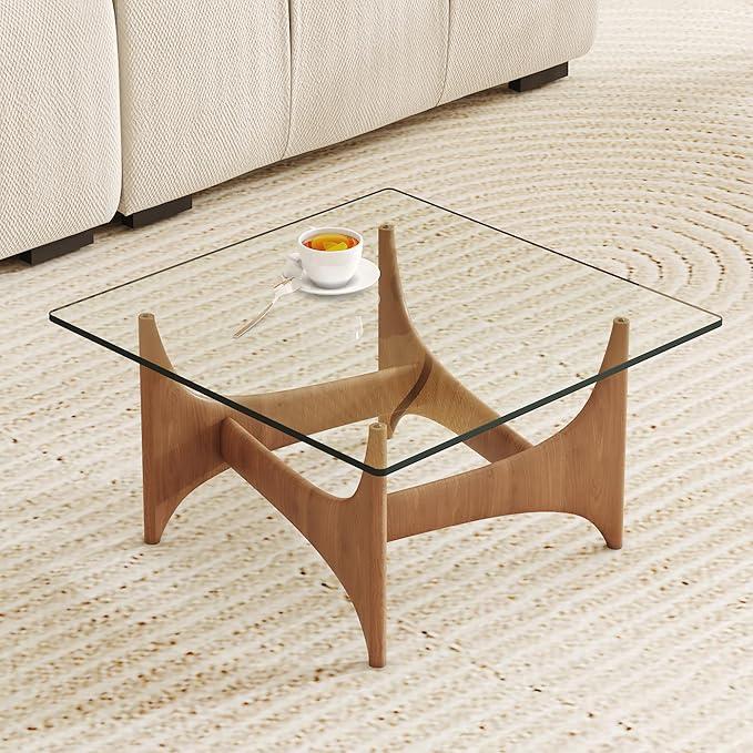 Tempered Glass Table Top, 20" Square Glass Table Top with Durable and Heat-Resistant, Clear Glass Tabel Tops Versatile for Dining Kitchen Coffee Office