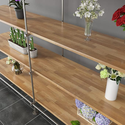 CRE8TIVE Brown Butcher Block Contact Paper Wood Wallpaper Shiplap Peel and Stick Wallpaper Removable Waterproof Wood Plank Self Adhesive Vinyl Roll for Bedroom Kitchen Countertops Cabinets 12"x354"