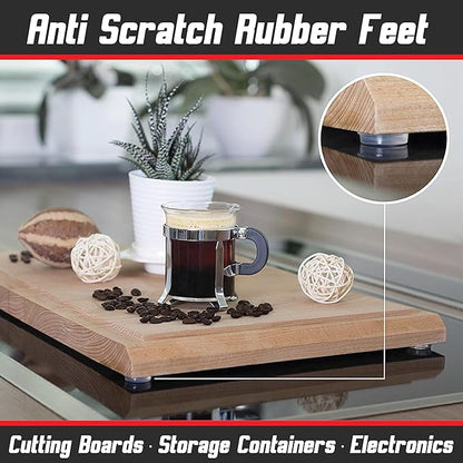 Self Adhesive Bumpers - 1/2” Diameter - 100 pcs - Standard Clear Round Bumper for Cabinets, Drawers, Cutting Boards, Picture Frames and Furniture - Sound dampening Protects Against Damage