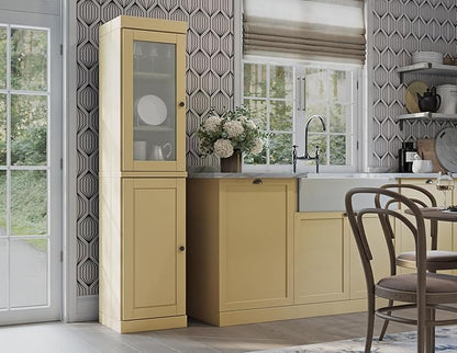 Palace Imports 100% Solid Wood 16.5"" Pantry Cabinet with Raised Panel Doors & Adjustable Shelves