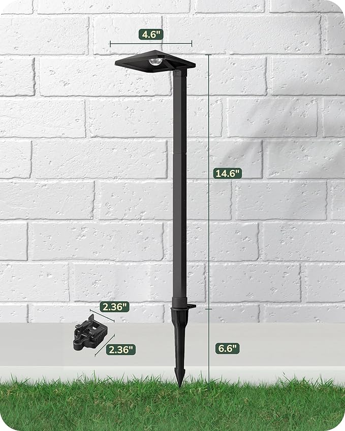 EDISHINE Low Voltage Landscape Lighting, Landscape Path Lights with Pyramid Exterior, Aluminum, 3000K & 50000Hrs, Outdoor Pathway Lights Wired for Garden, Yard, Driveway, 6 Pack