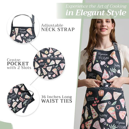 Maison d' Hermine 100% Cotton Apron for women with Pocket Kitchen Chef Apron for Men Cooking Mothers Day Gifts