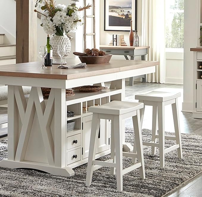 Parker House Americana Modern Dining 72 in. Island Counter-Height Extendable Dining Table