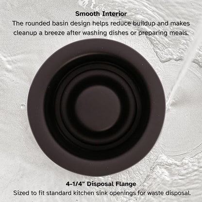 Westbrass A2165-12A 4-1/4" OD Post Style Large Kitchen Basket Strainer with Waste Disposal Flange and Stopper Drain Set, Antique Bronze