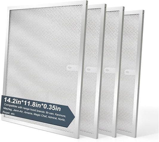 BPS1FA30 Range Hood Grease Filter 11-3/4" x 14-1/4"(2-Pack) Aluminum Filter Compatible with Bro.an Nu.Tone Allure Range Hood filter,Replaces 99010299 99010305 S99010305 AP3378953 by oneket