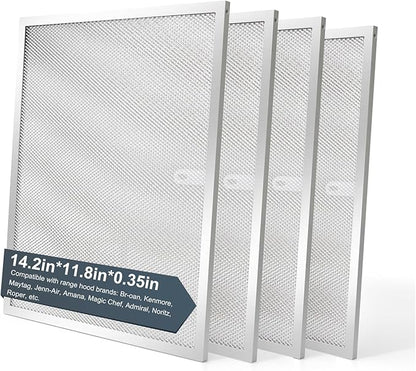 BPS1FA30 Range Hood Grease Filter 11-3/4" x 14-1/4" (4-Pack) Multi-layer Aluminum Mesh Filter,Replaces 99010299 NuTone Allure 30" WS1 QS2 and Broan QS1 30" by oneket