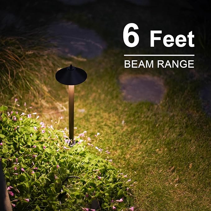 GOODSMANN Landscape Lighting Low Voltage Path Lights Floodlight Outdoor Lighting with Replaceable LED Bulb 1.2W 40 Lumens 2700K Brown 9121-11501-01A
