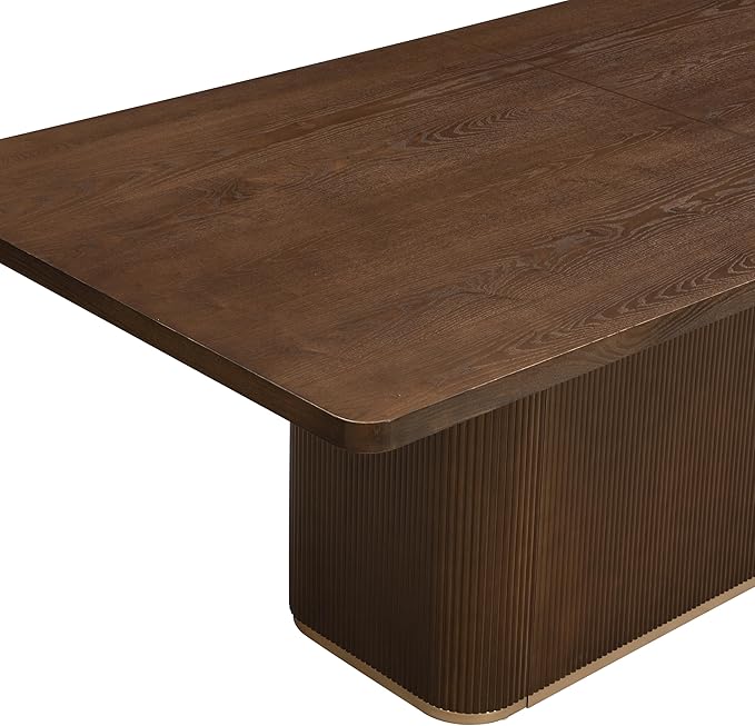 Christopher Knight Home Scout 84 Inch Dining Table for 6 People, Modern Kitchen Table with Pillar Legs, Wooden Rectangular Spacious Dinner Furniture for Dining Room, Home Office, Walnut