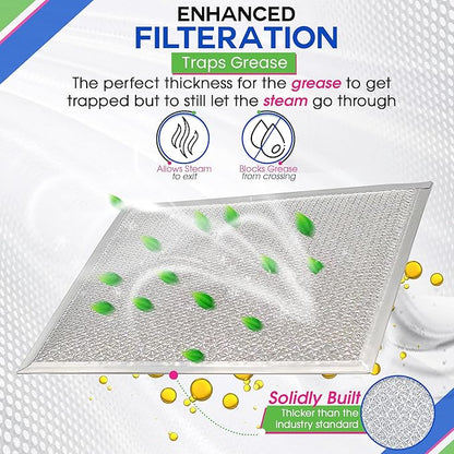 Bagean Stove Hood Vent Filter 10.5" x 8.75" 97006931 Compatible with Broan Range Hood Filter Replacement BP29 - Fit's Nutone Kitchen Exhaust Fan - Blocks Grease & Filters Over Oven Air (4-Pack)
