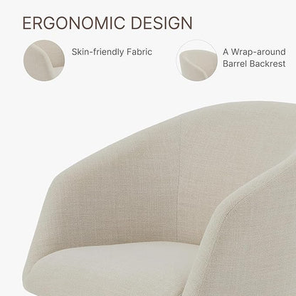 KISLOT Swivel Dining Chairs Modern Accent Armchair Side Deskchair for Diningroom Vanity Bedroom Livingroom Reading Room,Linen,1 Box