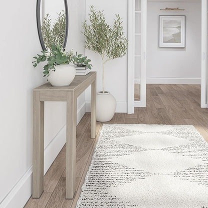 Plank+Beam Modern 46 Inch Console Table, Solid Pine Wood Entryway Table, Narrow Sofa Table for Hallway or Living Room, Seashell