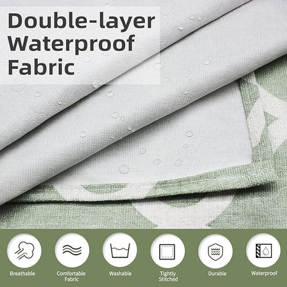 NLUS 2 Pack Kitchen Cooking Aprons, Adjustable Bib Waterproof Chef Apron with 2 Pockets for Men Women(Green Plaid/Grey Plaid)