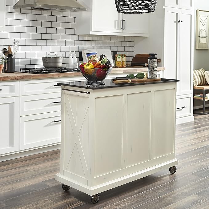 Seaside Lodge Black Granite Top Kitchen Cart by homestyles