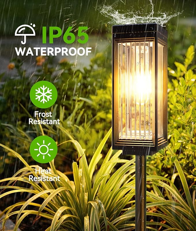 ELECLINK Solar Pathway Lights Outdoor, 6 Pack Upgraded Solar Lights Outdoor Waterproof, Bright Up to 15 Hrs Auto On/Off Garden Light for Yard Patio Lawn Path Walkway Driveway Outside Decor