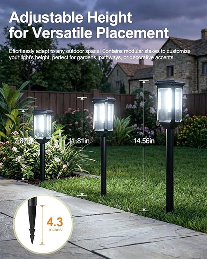 Tenmiro Solar Pathway Lights Outdoor 8 Pack LED Solar Powered Garden Lights Waterproof IP65 Outdoor Light for Yard Lawn Patio Path Walkway Driveway Decor 6500K