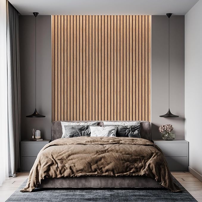 Yun-aeon Natural Wood Peel and Stick Wallpaper Wood Slats - 17.3"x 160" Tan Self-Adhesive Waterproof Vinyl Removable Wall Paper for Wall Decor Bedroom