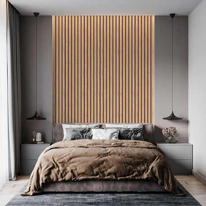 Yun-aeon Natural Wood Peel and Stick Wallpaper Wood Slats - 17.3"x 480" Tan Self-Adhesive Waterproof Vinyl Removable Wall Paper for Wall Decor Bedroom