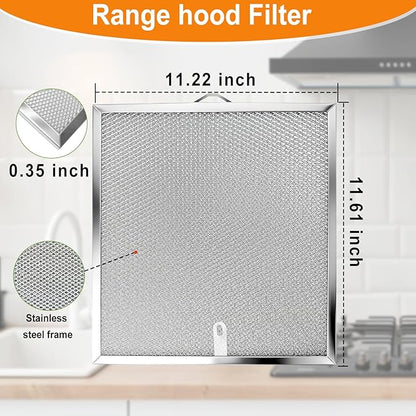 Stove Hood Vent Filter 11-1/4" x 11-3/4" BPQTAF S99010316 Compatible with Broan Range Hood Filter Replacement - 2 Pack