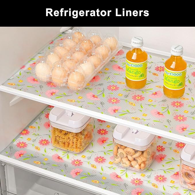 Cooyes Shelf Liner – Premium Non-Adhesive Cabinet & Drawer Liner for Kitchen – Waterproof Shelf Paper with Modern Pattern – Durable EVA Cabinet Mat – Easy to Cut （12" W x 120" L）