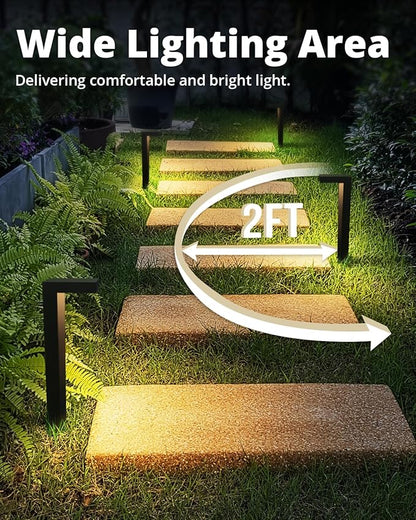 GKOLED 4-Pack Low Voltage Landscape Lighting, Pathway Lights, 3W 9-15V AC/DC Wired Outdoor LED Landscape Path Lights for Garden Driveway Accent Lighting Fixtures, Die-cast Aluminum Housing, UL-Listed