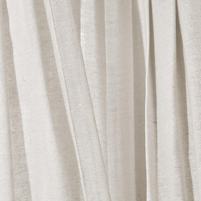 Lush Decor Linen Button Window Curtain Panel, Single, 40" W x 108" L, Off White- Country Curtains - Color Block Modern Farmhouse Curtains For Living Room, Bedroom & Dining Room