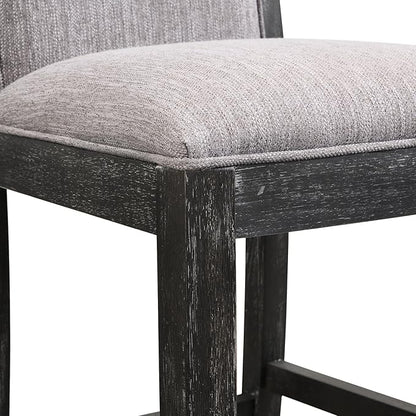 of 2 Bar Stools, 30.5 Inch. Fabric Upholstery and Rubberwood Frame. Retro Chairs for Kitchen Island, Bedroom, Dining. Soft Seating 2 30.5" Stools. Frame with Cozy Cushion. Kitchen, Dining Room.
