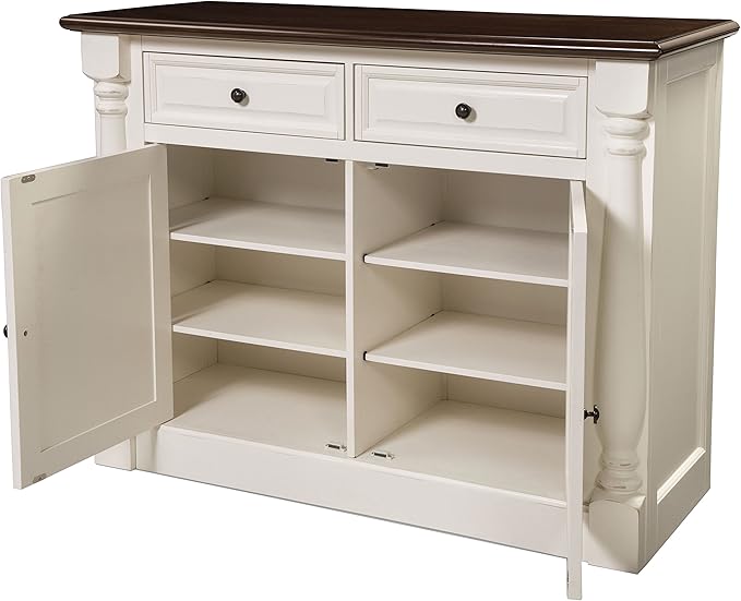 Crosley Furniture Shelby Traditional Sideboard Buffet Cabinet with Storage, White