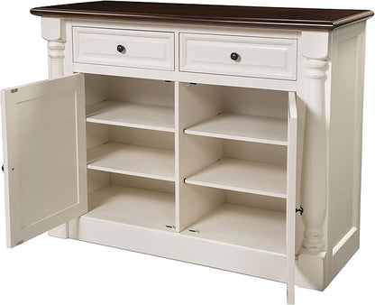 Crosley Furniture Shelby Traditional Sideboard Buffet Cabinet with Storage, White