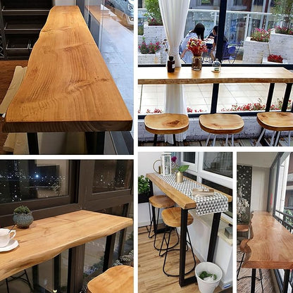 Multi-Functional Bar Height Table, Rectangular Counter Height Dining Desk, Solid Wood Bistro Table for Kitchen Island, Home Office, Window, Restaurant & Cafe