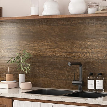 WESTICK Wood Contact Paper Peel and Stick Wallpaper Wood Vinyl Wrap Distressed Wood Grain Contact Paper for Countertops Waterproof Wood Wall Paper for Kitchen Cabinets Desk Shelf Liner 78 x 15.8 in
