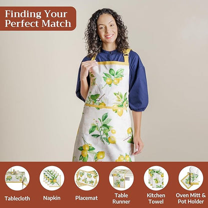Maison d' Hermine 100% Cotton Apron for women with Pocket Kitchen Chef Apron for Men Cooking Mothers Day Gifts