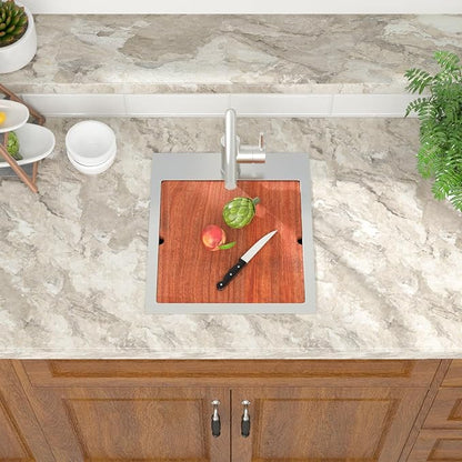 Mocoloo 15 Inch Bar Sink with Faucet, 16 Gauge Drop in Workstation Sink - 15x17x9" Stainless Steel Single Bowl Small Prep Kitchen Sink with Pull-Out Faucet