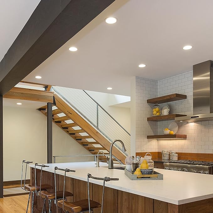 Maxxima 6 in. 2 Hour Fire Rated Ultra Thin LED Downlight, Slim Recessed Canless Light, IC Rated, 1100 Lumens, 5 Color Temperature Selectable 2700K/3000K/3500K/4000K/5000K, Dimmable, J-Box Included