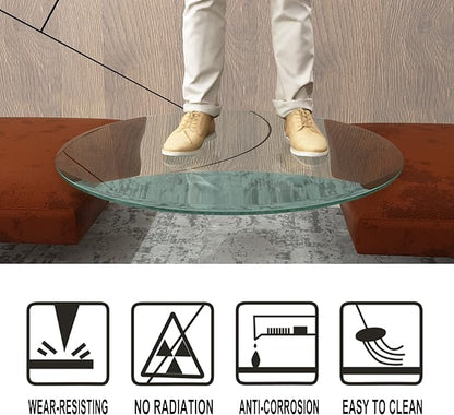 42" Round Tempered Glass Table Top, Clear Surface Flat Polished Edge for Furniture Protection Patio Dining Coffee End Tables (42 inch)
