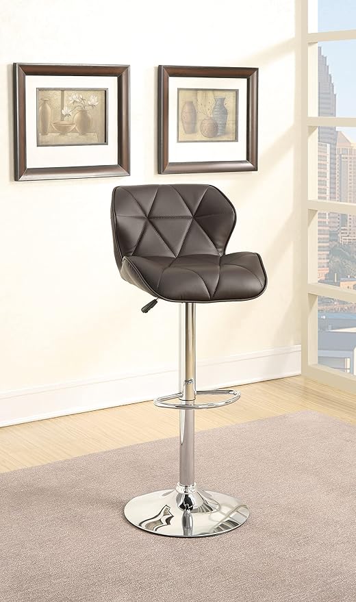 Living Room Chairs Comfy, Modern Adjustable Height Kitchen Island Stools Set of 2, Counter Height Swivel Bar Stools with Gas Lift for Dining and Kitchen，Bedroom Furniture，Simple Assembly,Brown