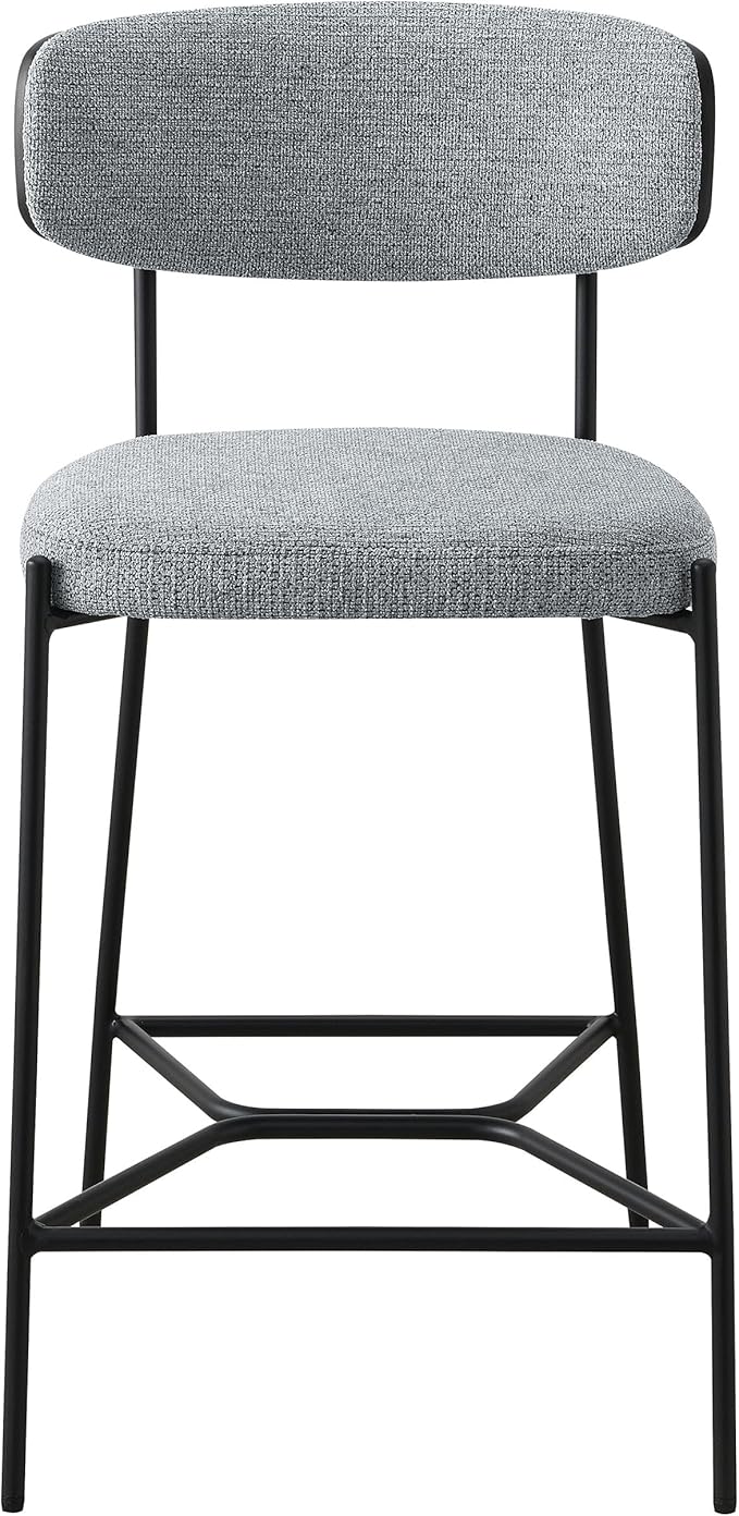 Coaster Home Furnishings - Elison - Counter Height Stools (Set of 2) - Curved Backrest, Padded Seat, Footrest - Kitchen & Dining - 24-inch - Grey - 182646