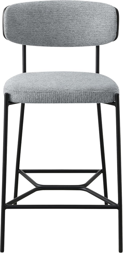 Coaster Home Furnishings - Elison - Counter Height Stools (Set of 2) - Curved Backrest, Padded Seat, Footrest - Kitchen & Dining - 24-inch - Grey - 182646