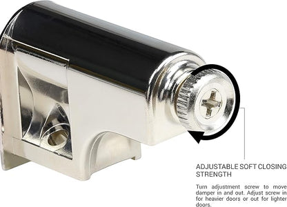 10 Pack Rok Hardware Soft Close Damper for Cabinet Doors/Compact/SoftClose Cabinet Adapter/Hardware/Hinge Polished Nickel Finish, SCD103