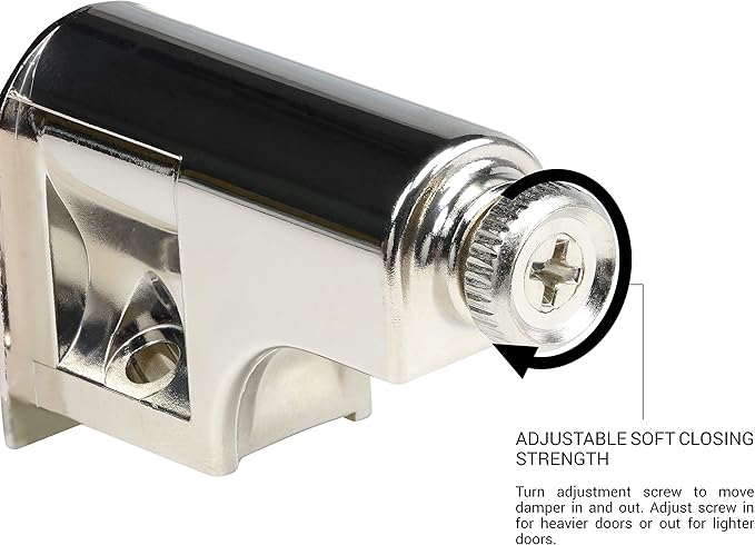 5 Pack Rok Hardware Soft Close Damper for Cabinet Doors/Compact/SoftClose Cabinet Adapter/Hardware/Hinge Polished Nickel Finish, SCD103