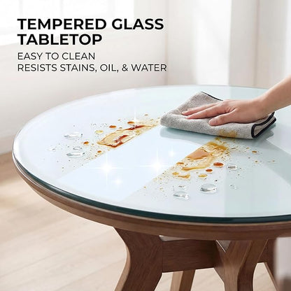 42" Tempered Glass Table Top Round Transparent Table Surface 3/8'' Thick Pencil Polished Edge Multipurpose for Dining, Coffee, Restaurant and End Table (42 inch)