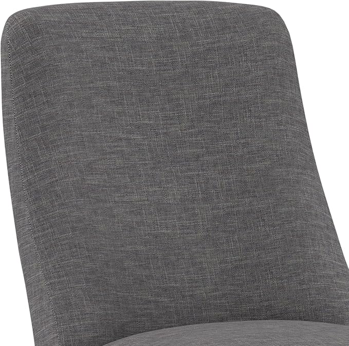 SIMPLIHOME Walden Dining Chairs - Upholstered Solid Hardwood Frame and Linen-Style Fabric Kitchen Chair Set in Slate Grey, Modern Dining Room Seating with Curved Back and Padded Seat (Set of 2)