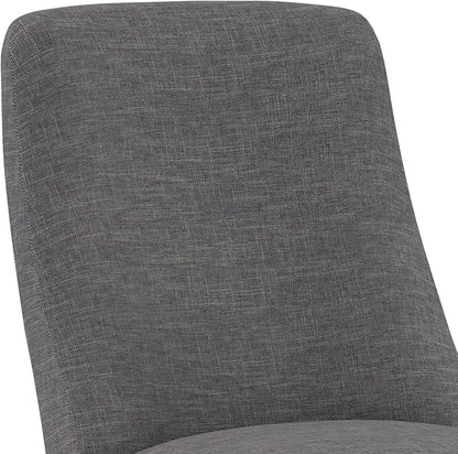 SIMPLIHOME Walden Dining Chairs - Upholstered Solid Hardwood Frame and Linen-Style Fabric Kitchen Chair Set in Slate Grey, Modern Dining Room Seating with Curved Back and Padded Seat (Set of 2)