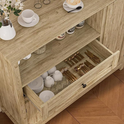 Viaozutis Storage Cabinet with Doors and Drawers,Kitchen Storage Cabinets，with Drawer and Adjustable Shelf（Grey）