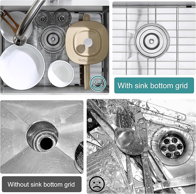 25 inch Kitchen Sink Single Bowl - Drop-in Topmount Kitchen Sink with Protective Bottom Grid, 304 Stainless Steel Overmount Kitchen Bar Sink Handmade with Basket Strainer, 25×18×9 inch