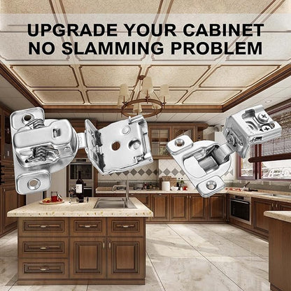 (4 Pack) 1-1/4 Inch Overlay Soft Close Cabinet Hinges, Kitchen Concealed Hinges for Face Frame Door, European Hinges with Brushed Nickel